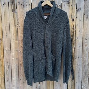 Faherty organic cotton marled green Knit cardigan